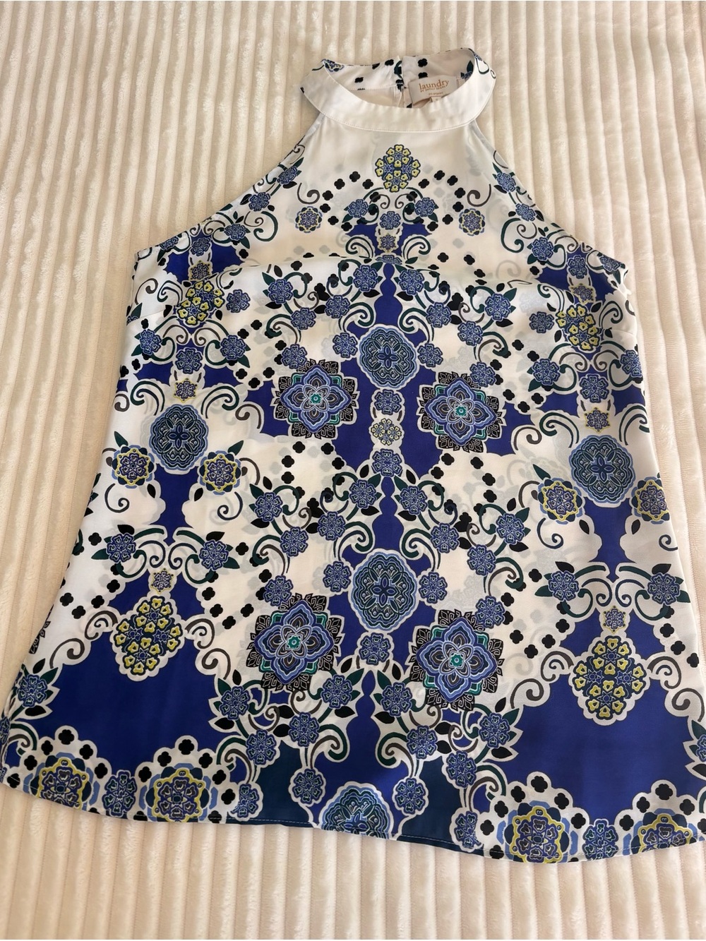 Laundry by Shelli Segal High Neck Printed Halter Top Size S